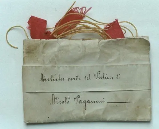 Gut strings Paganini, Archivio di “Palazzo Rosso”, Genoa (by courtesy of Aquila)