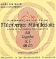 Gambe-Saiten Künstler Seilkern. Chromstahl umsponnen D' x (D' x)