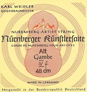 Gambe-Saiten Künstler Seilkern. Chromstahl umsponnen D' x (D' x)