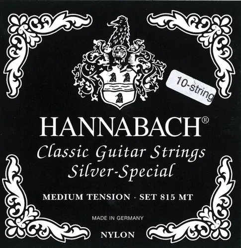 Hannabach Klassikgitarrensaiten Serie 815 für 8/10 saitige Gitarren / Medium Tension Silver Special C/8 (Medium Tension)