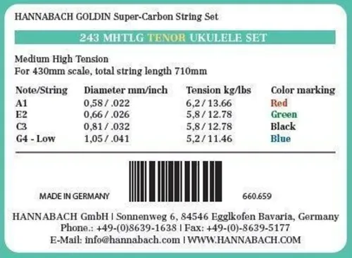 Ukulele-Saiten Tenor Ukulele Goldin 243MHTLG low G Satz Low G (Satz Low G)
