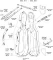 GEWA Celloetui Idea Evolution 4.9 Hochglanz Bodennagel mit Nieten