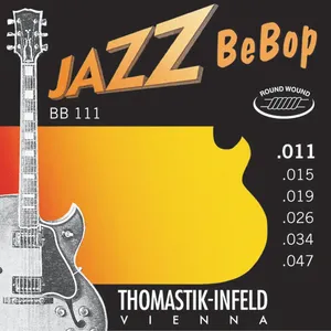 Thomastik Saiten für E-Gitarre Jazz BeBop Nickel Round Wound Jazz BeBop Series Nickel Round Wound Satz 011rw (BB111)