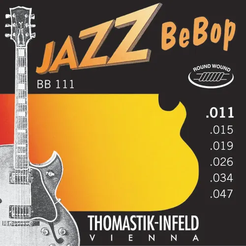 Thomastik Saiten für E-Gitarre Jazz BeBop Nickel Round Wound Jazz BeBop Series Nickel Round Wound Satz 011rw (BB111)