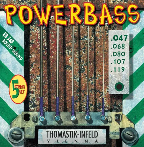 Thomastik Saiten für E-Bass Power Bass Magnecore Round Wound Hexcore Satz 5-str. long (EB345)