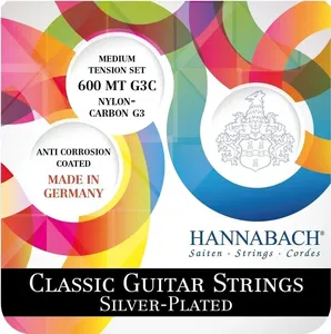 Hannabach Klassikgitarrensaiten Serie 600 Medium Tension versilbert Satz (600MT)