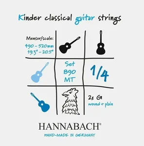 Hannabach Klassikgitarrensaiten Serie 890 1/4 Kindergitarre Mensur: 49-52cm A5 (8905MT 1/4)