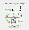 Hannabach Klassikgitarrensaiten Serie 890 3/4 Kindergitarre Mensur: 57-61cm Satz (890MT 3/4)