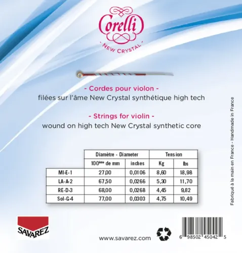 Corelli Saiten für Violine New Crystal 4/4 Medium (700M)