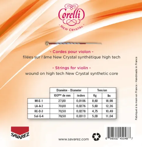Corelli Saiten für Violine New Crystal 4/4 Forte (700FB)