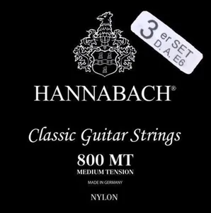 Hannabach Klassikgitarrensaiten Serie 800 Medium Tension versilbert 3er Bass (8007MT)