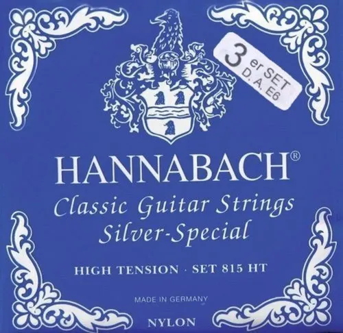Hannabach Klassikgitarrensaiten Serie 815 High Tension Silver Special 3er Bass (8157HT)