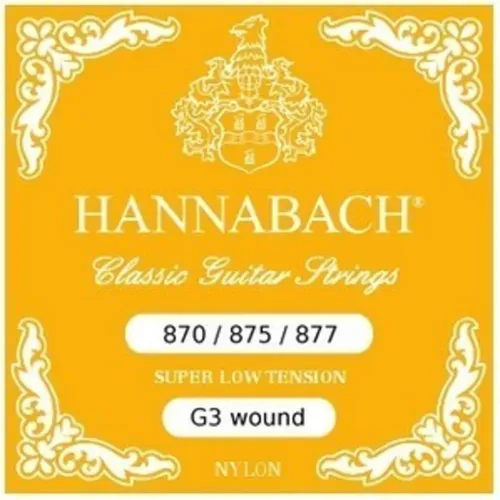 Hannabach Klassikgitarrensaiten G/3 Nylon umsponnen G3 Chrom (875SLT)