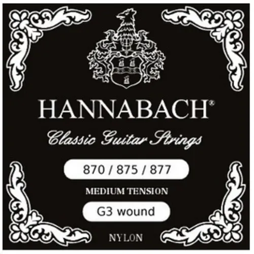Hannabach Klassikgitarrensaiten G/3 Nylon umsponnen G3 Alu (877MT)