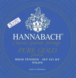 Hannabach Klassikgitarrensaiten Serie 825 High Tension Spezialvergoldung 3er Bass (8258HT)