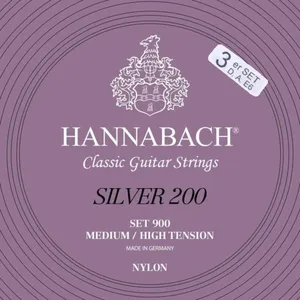 Hannabach Klassikgitarrensaiten Serie 900 Medium / High Tension Silver 200 3er Bass (9007MHT)