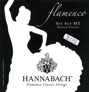 Hannabach Klassikgitarrensaiten Serie 827 Medium Tension Flamenco Classic 3er Bass (8277MT)