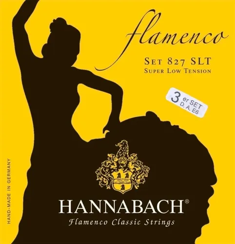 Hannabach Klassikgitarrensaiten Serie 827 Super Low Tension Flamenco Classic 3er Bass (8277SLT)