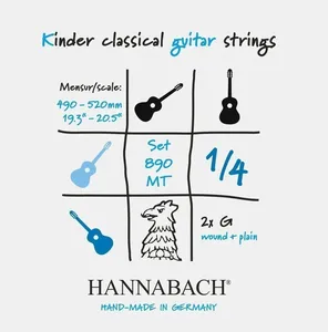 Hannabach Klassikgitarrensaiten Serie 890 1/4 Kindergitarre Mensur: 49-52cm G3w (8903MTW 1/4)