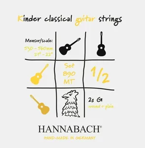 Hannabach Klassikgitarrensaiten Serie 890 1/2 Kindergitarre Mensur: 53-56cm Satz (890MT 1/2)