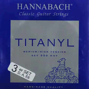 Hannabach Klassikgitarrensaiten Serie 950 Medium / High Tension Titanyl 3er Bass (9507MHT)