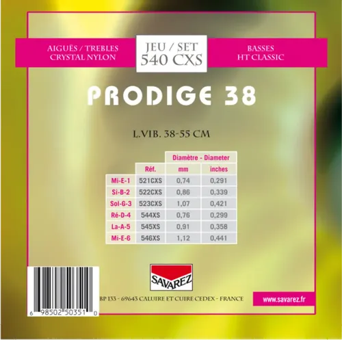 Klassikgitarre-Saiten Prodige 38 1/8-3/4 Grösse 1/8-1/2 Nylon (1/8-1/2 Nylon)