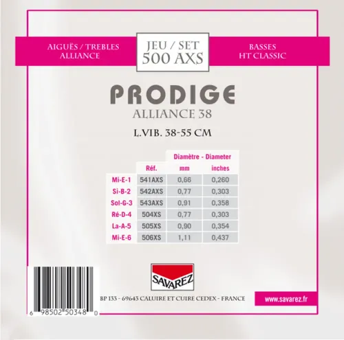 Klassikgitarre-Saiten Prodige 38 1/8-3/4 Grösse 1/8-1/2 Carbon (1/8-1/2 Carbon)