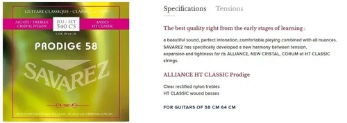 Klassikgitarre-Saiten Prodige 38 1/8-3/4 Grösse 3/4-7/8 Nylon (3/4-7/8 Nylon)