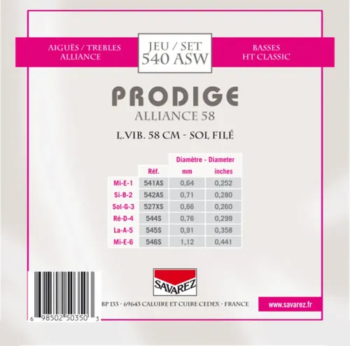 Klassikgitarre-Saiten Prodige 38 1/8-3/4 Grösse 3/4-7/8 Carbon Gw (3/4-7/8 Carbon Gw)