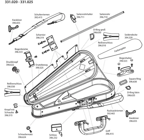 GEWA Rucksackriemen Violinform/Violin/Violakoffer Rucksackriemen 2 Stck.