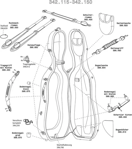 GEWA Celloetui Idea Original Carbon 2.9 Bodennagel
