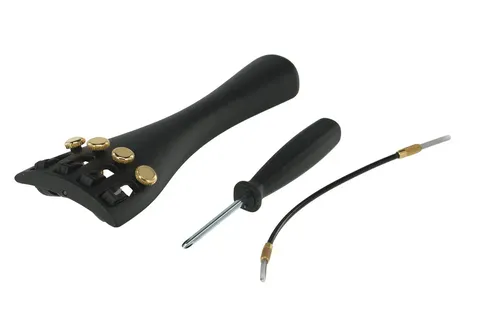 Violin Saitenhalter Ultra Multi-System 4/4 mit Schraubenzieher/Schrauben vergoldet (4/4 mit Schraubenzieher/Schrauben vergoldet)