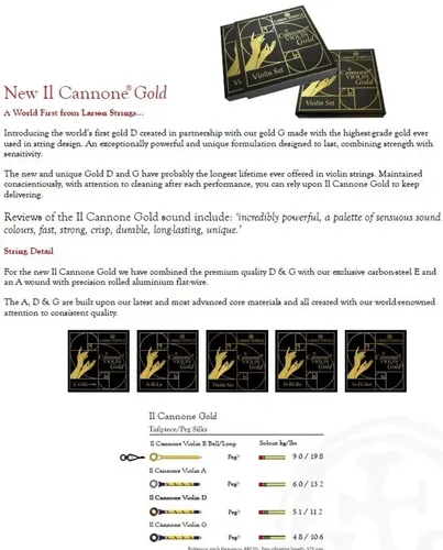 Violin-Saiten Il CANNONE Gold Satz Soloist Gold (Satz Soloist Gold)
